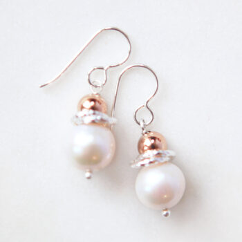 galaxy rose gold synergy pearl earrings beaded handmade in melbourne australia by next romance jewellery