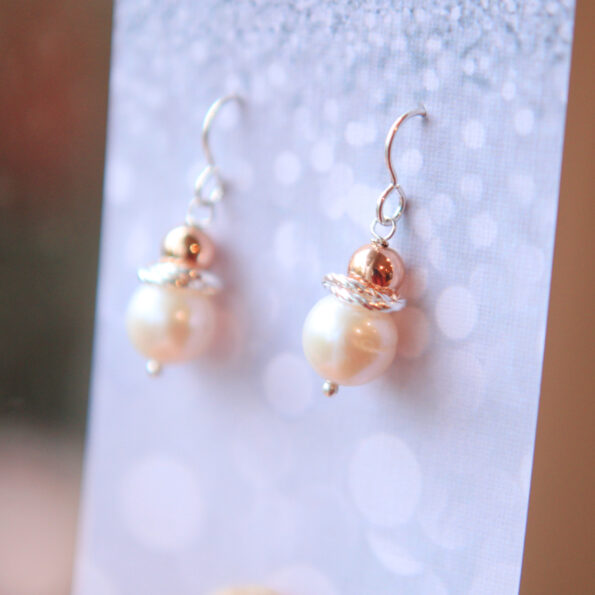 rose gold galaxy synergy pearl earrings beaded handmade in melbourne australia by next romance jewellery imperfect