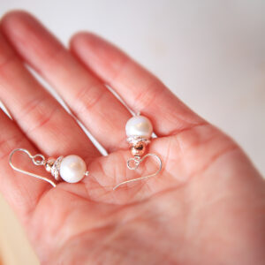 rose gold galaxy synergy pearl earrings beaded handmade in melbourne australia by next romance jewellery imperfect