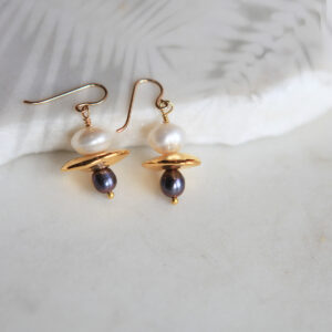small gold pearl galaxy earrings unique handmade NEW next romance jewellery australia