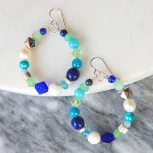 beads hoops with pearl and crystal gemstones handmade by vicki leigh jewellery Next Romance Melbourne australian design
