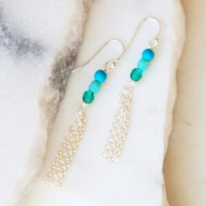 chain tassel gemstone coral earrings petite silver jewellery wedding bridesmaid next romance