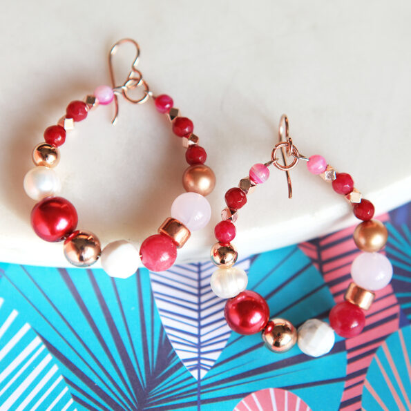 pink rose gold hoop earrings NEXT ROMANCE jewellery australian designs