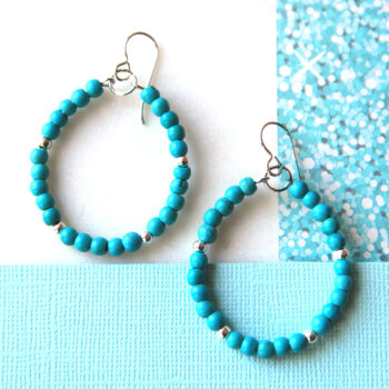turquoise hoop earrings sterling silver 25 silver dot 5 NEXT ROMANCE jewellery australian designs