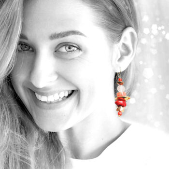 Bead Bar gemline red coral gold coloured hair PINK model Next romance jewellery