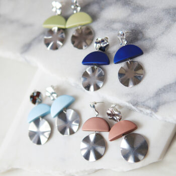 Silver WAVE half moon circle stud dangle earrings new design finders keepers virtual market design next romance jewellery australia