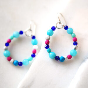 beads hoops with pearl and crystal gemstones handmade by vicki leigh jewellery Next Romance Melbourne australian design