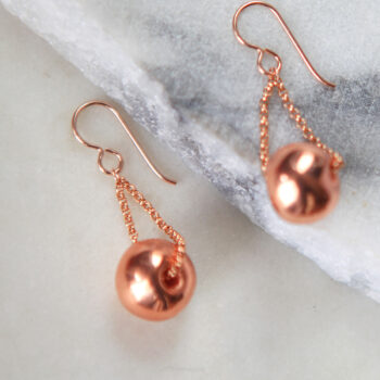 Coppertone ceramic bead EARRINGS. Handmade crafted in Australia, Melbourne. These are ceramic beads on a gold filled chain & hook. Diff lengths available on request. Limited Editions by next romance jewellery. handmade in Australia.⁠