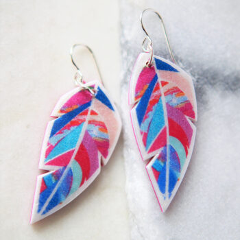 magenta blues feather earrings NEW next romance jewellery australian made canberra vicki