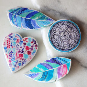 heart and feather and mandala brooches ny Next Romance jewellery artisan designs made in australia