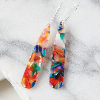 long teardrop drop dangle earrings rainbow multicoloured next romance jewellery australia unique funky earrings australian designed and made jewellery melbourne sydney brisbane adelaide perth darwin victoria canberra handmade virtual