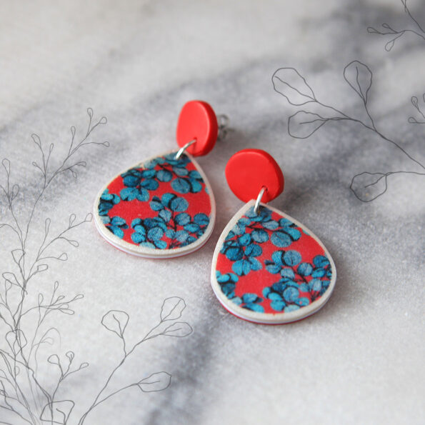 red blue gum earrings STUDS RED stud top new next romance jewellery sketch insta