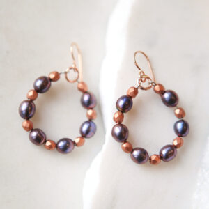 rose gold grey pearl and bead earrings new next romance jewellery design made in australia