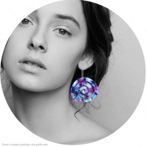 SPIRAL Purple GREEN resin-style earrings new next romance jewellery