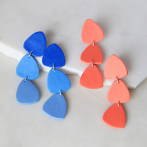 POC project clay triangle stud dangle statement earrings next romance colour life fun jewellery made in australia