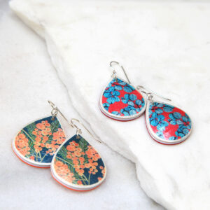 WATTLE gum FLOWER green floral design teardrop earrings New next romance australian design