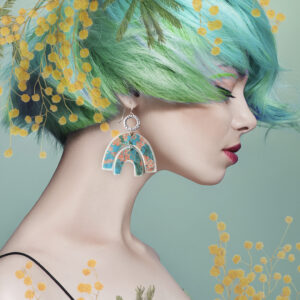 WATTLE mint arch earrings green floral design next romance finders keepers markets green floral design