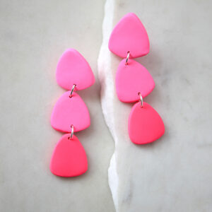 pink gradient earrings next romance triangle clay fun jewellery made in australia