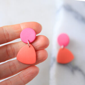 triangle clay dot stud earrings new unique handmade jewellery australia