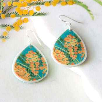 wattle mint green earrings new next romance jewellery unique art styles australia bright