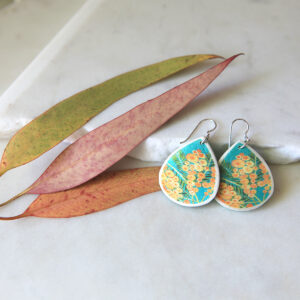 wattle teal green earrings new next romance jewellery unique art styles australia