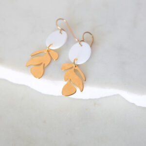gold leaf earrings cutout new bt next romance jewellery melbourne unique handmade