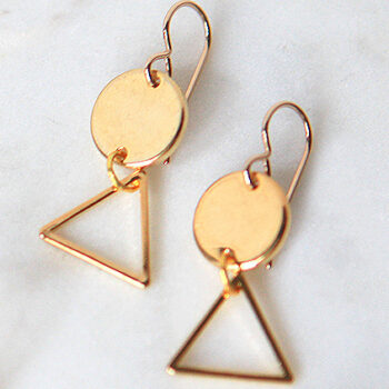 coin and triangle stack dangle earring next romance jewellery australia