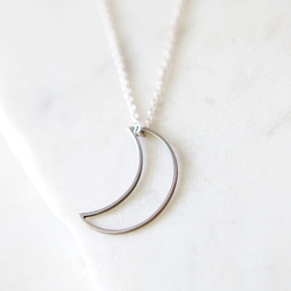 moon steel silver gold necklace layered next romance jewellery australia