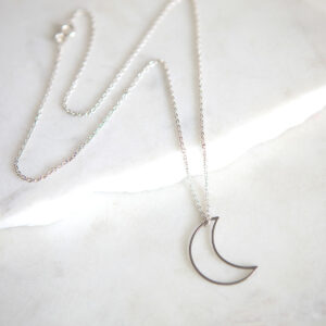 moon steel silver gold necklace layered style next romance jewellery australia