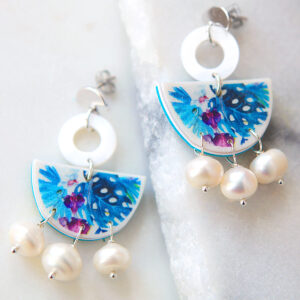 unique tropical art pearl one of a kind design earrings next romance jewellery.jpeg