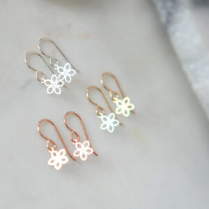 tiny filigree flower on hooks new next romance jewellery australia