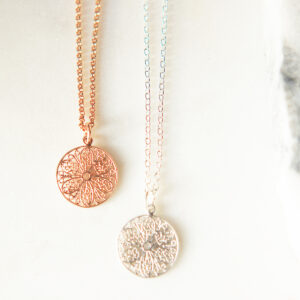 mum gift rose gold Filigree simple geometric necklace - sterling silver chain new unique jewellery by next romance aUSTRALIA