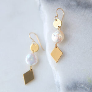 coin pearl gold triple diamond earrings next romance jewellery australia