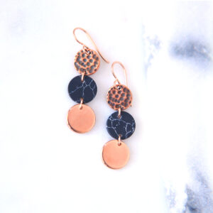 marble rose gold coin earrings gift triple 3 new next romance jewellery unique original australian made