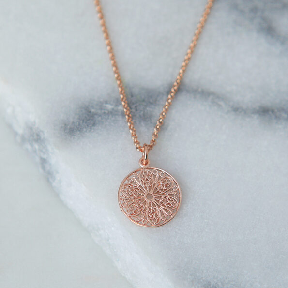 mum gift rose gold Filigree simple geometric necklace - sterling silver chain new unique jewellery by next romance aUSTRALIA