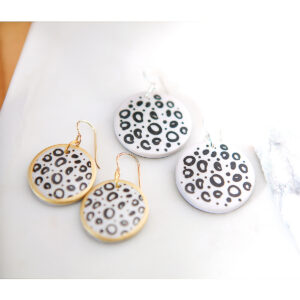 2 bubbles with dot earrings mono black next romance jewellery unique made in australia