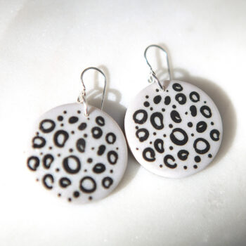 bubbles with dot earrings mono black next romance jewellery unique made in australia