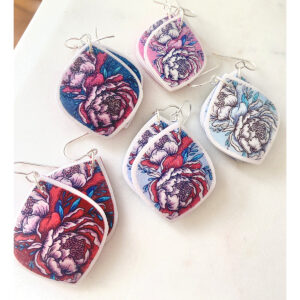 salmon pink pastel peony art earrings new next romance 2022 more colours.JPG
