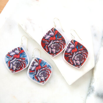 peony rose tattoo art earrings new red next romance jewellery melbourne