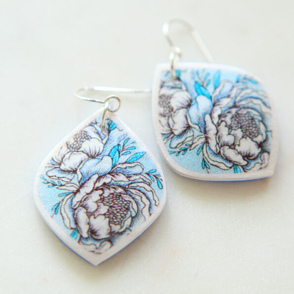 baby blue peony baby blue art earrings new next romance 2022 more colours