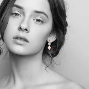 rose gold stud rhombus earring triangle model Next romance jewellery 22 made in australia