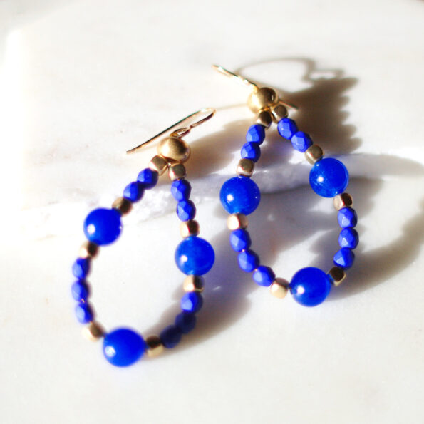 BLUE crystal hoop earrings loop next romance jewellery melbourne